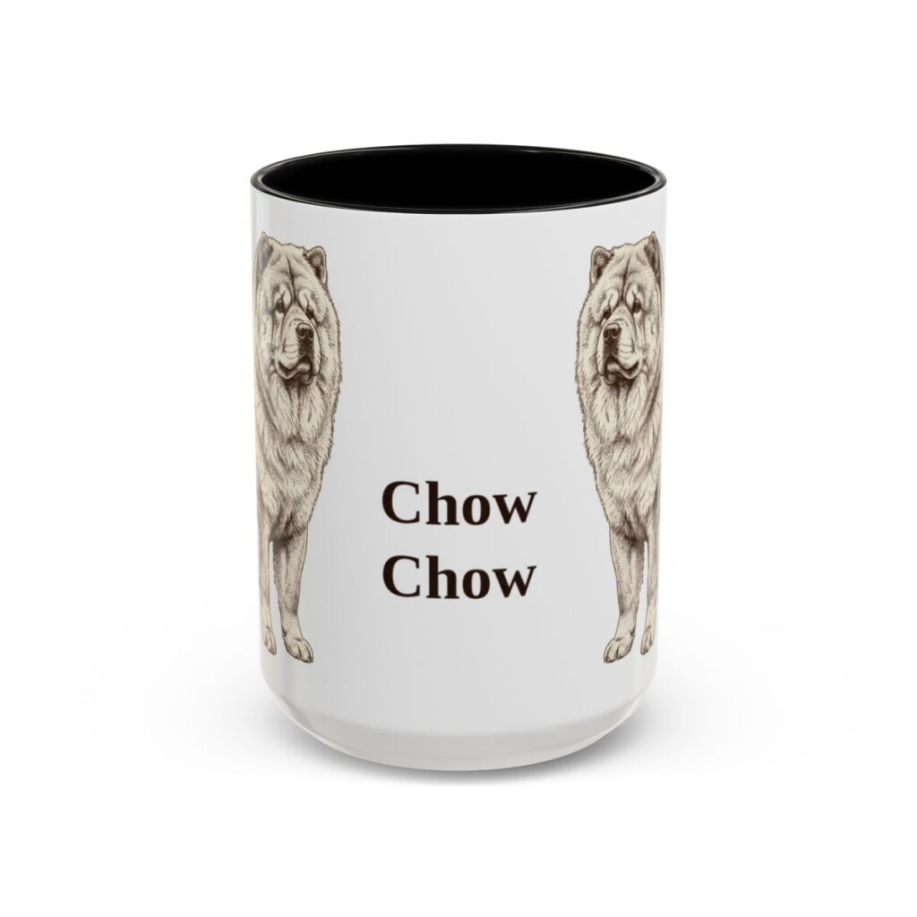 15oz Chow Chow Mug, Black, front view
