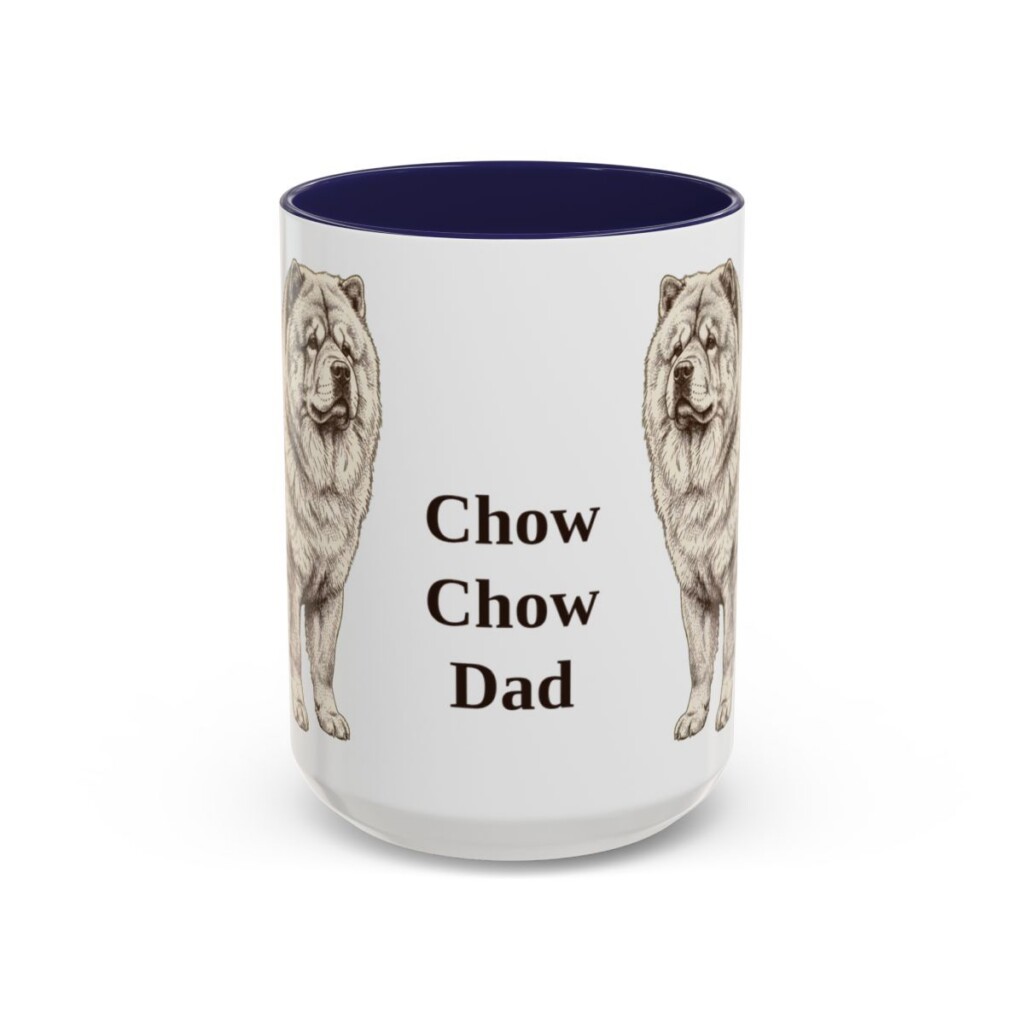15oz Chow Chow Dog Dad Mug, Navy, front view