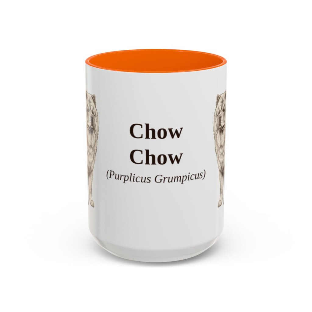 15oz Chow Chow Latin Mug, Orange, front view