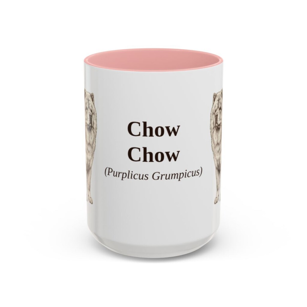 15oz Chow Chow Latin Mug, Pink, front view