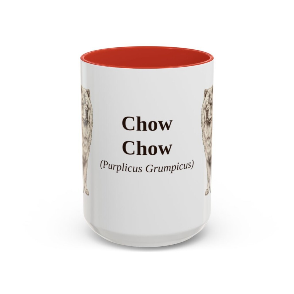 15oz Chow Chow Latin Mug, Red, front view