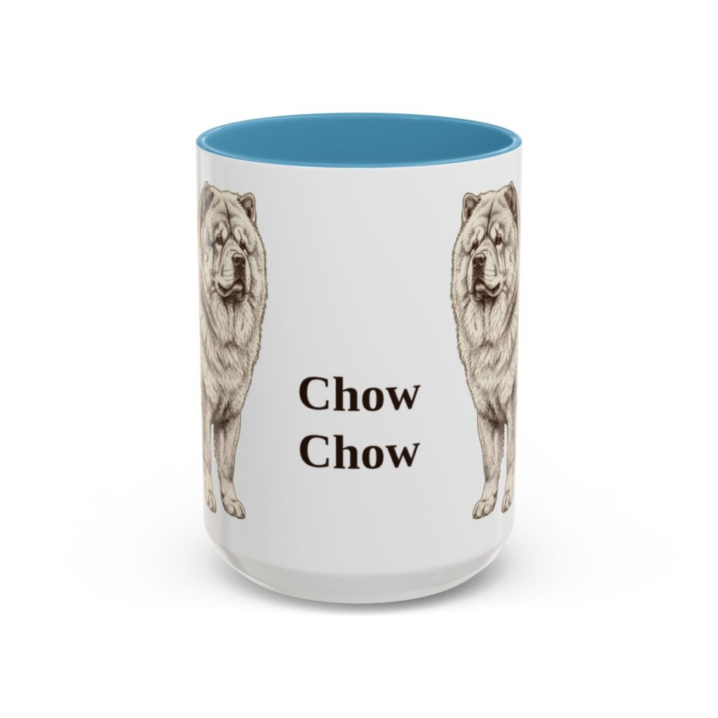 15oz Chow Chow Mug, Light Blue, front view