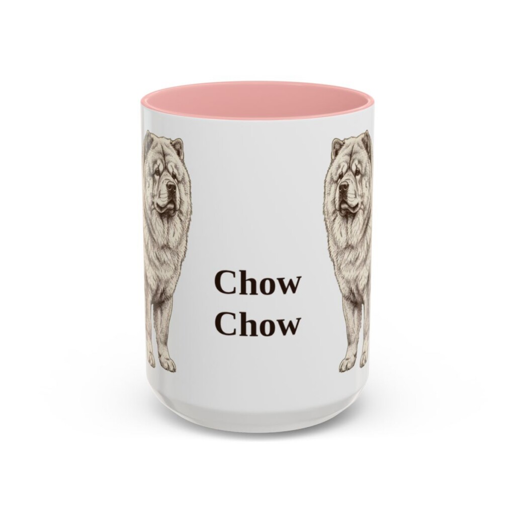 15oz Chow Chow Mug, Pink, front view