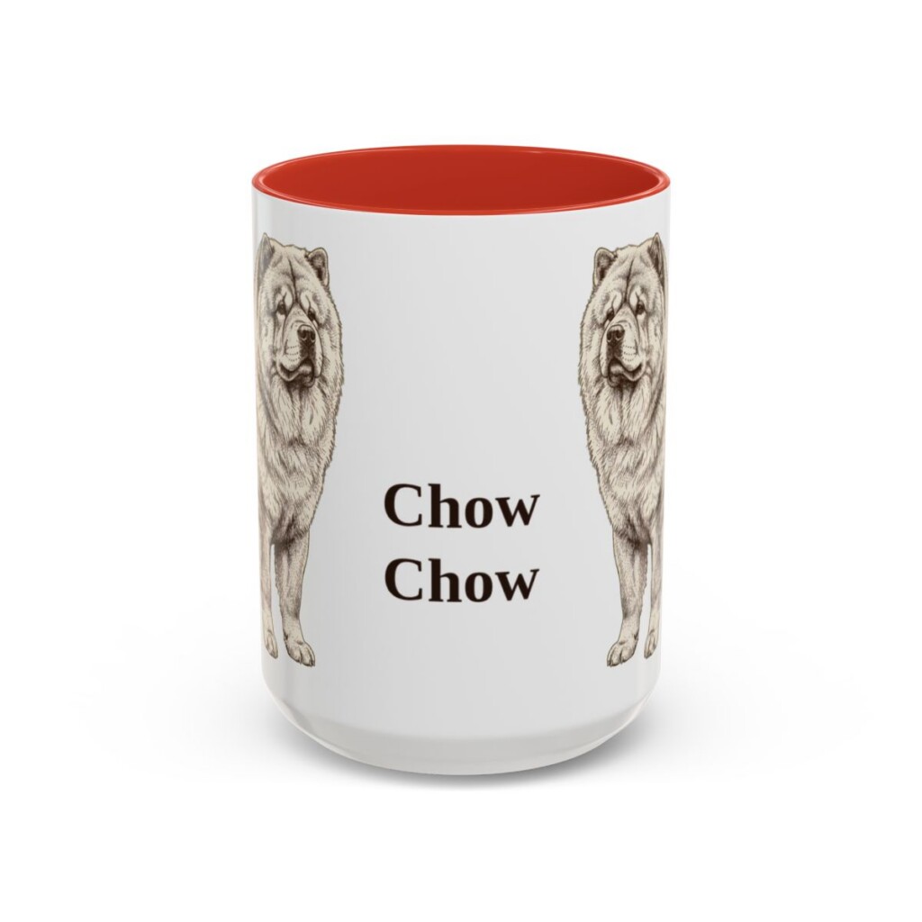 15oz Chow Chow Mug, Red, front view