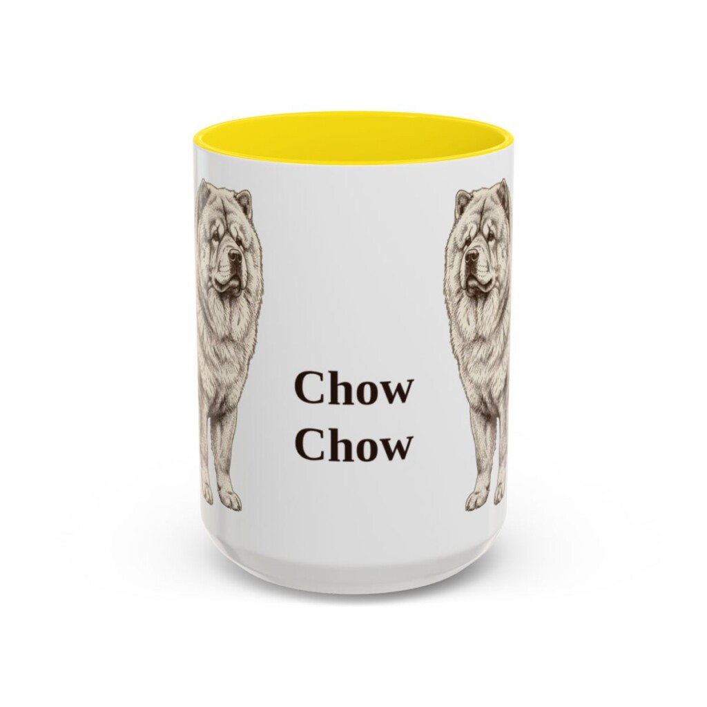 15oz Chow Chow Mug, Yellow, front view