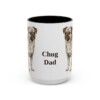 15oz Chug Dog Dad Mug, Black, front view