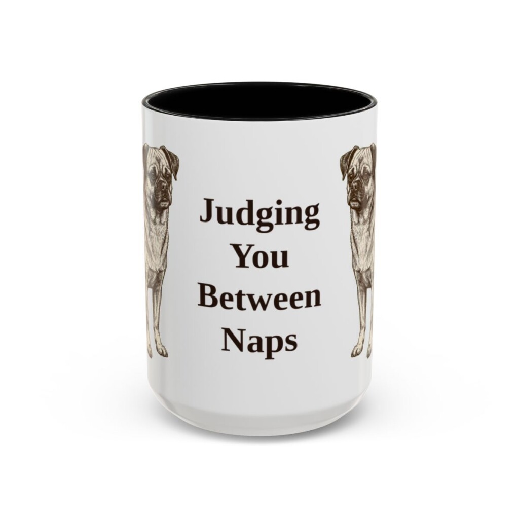 15oz Funny Chug Mug, Black, front view