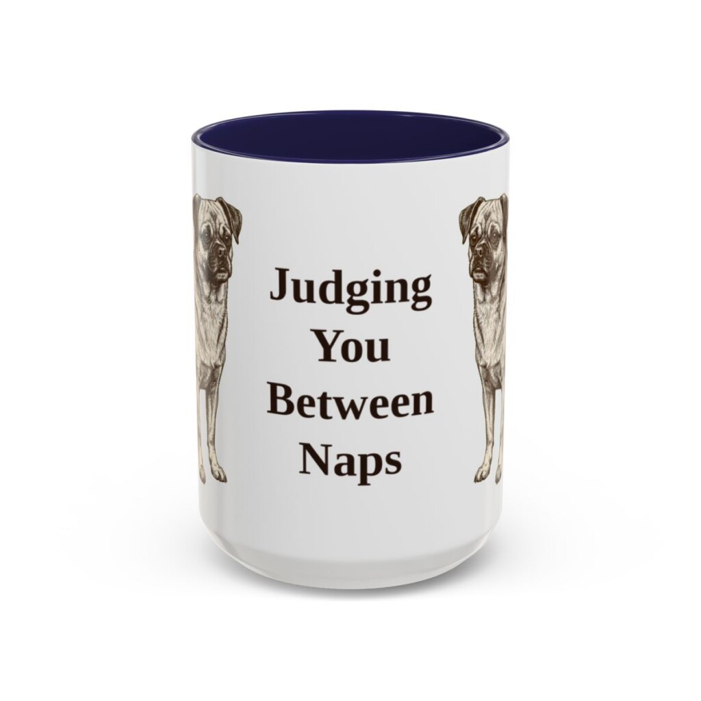15oz Funny Chug Mug, Navy, front view