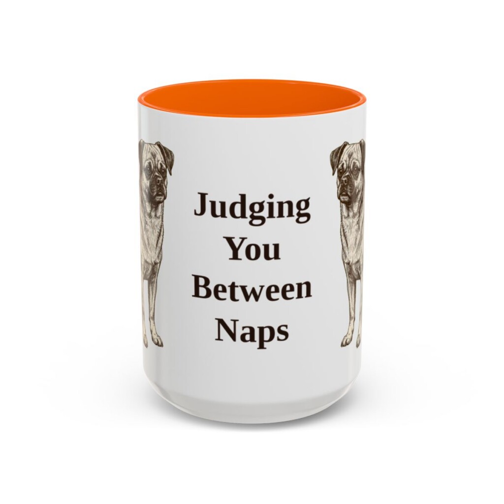 15oz Funny Chug Mug, Orange, front view