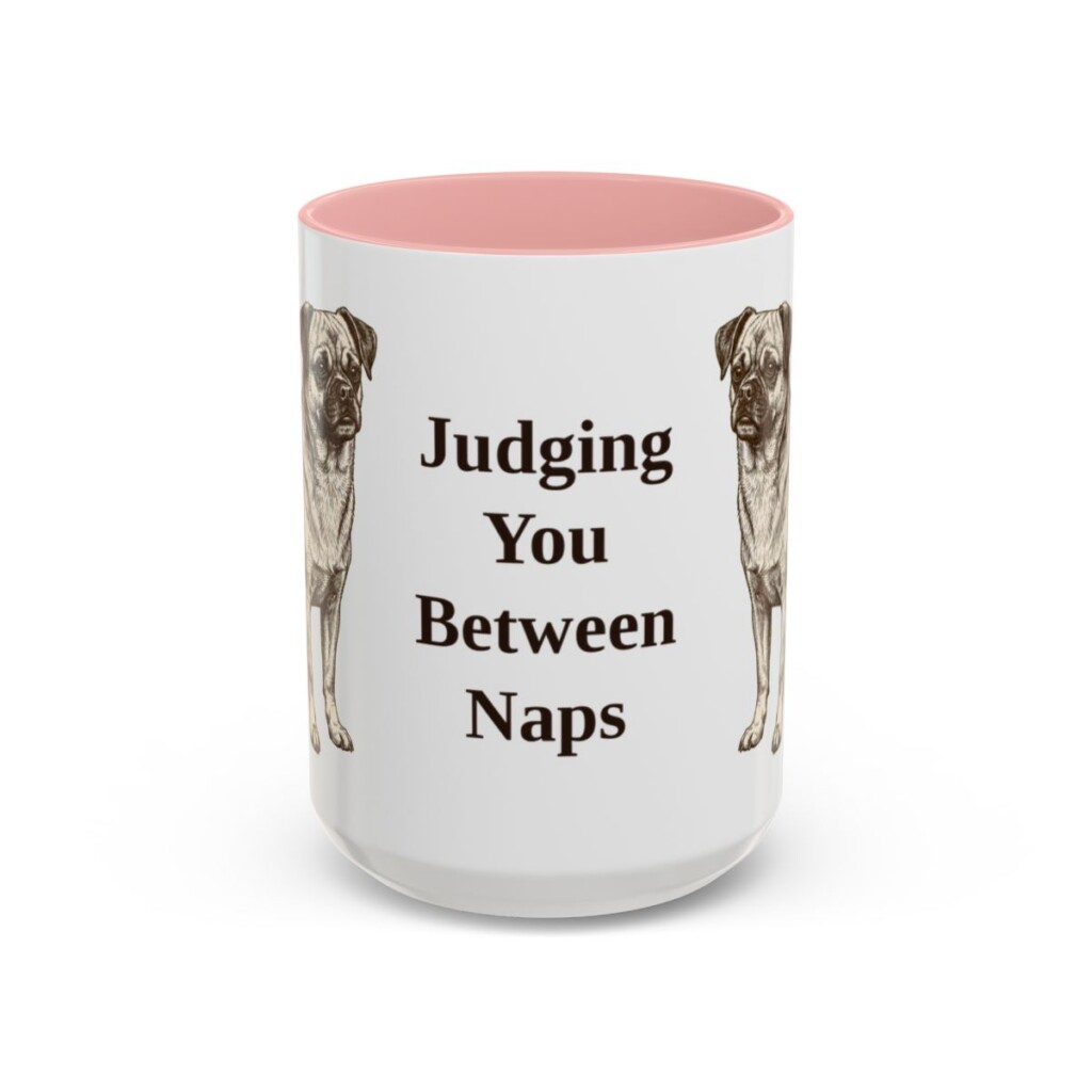 15oz Funny Chug Mug, Pink, front view