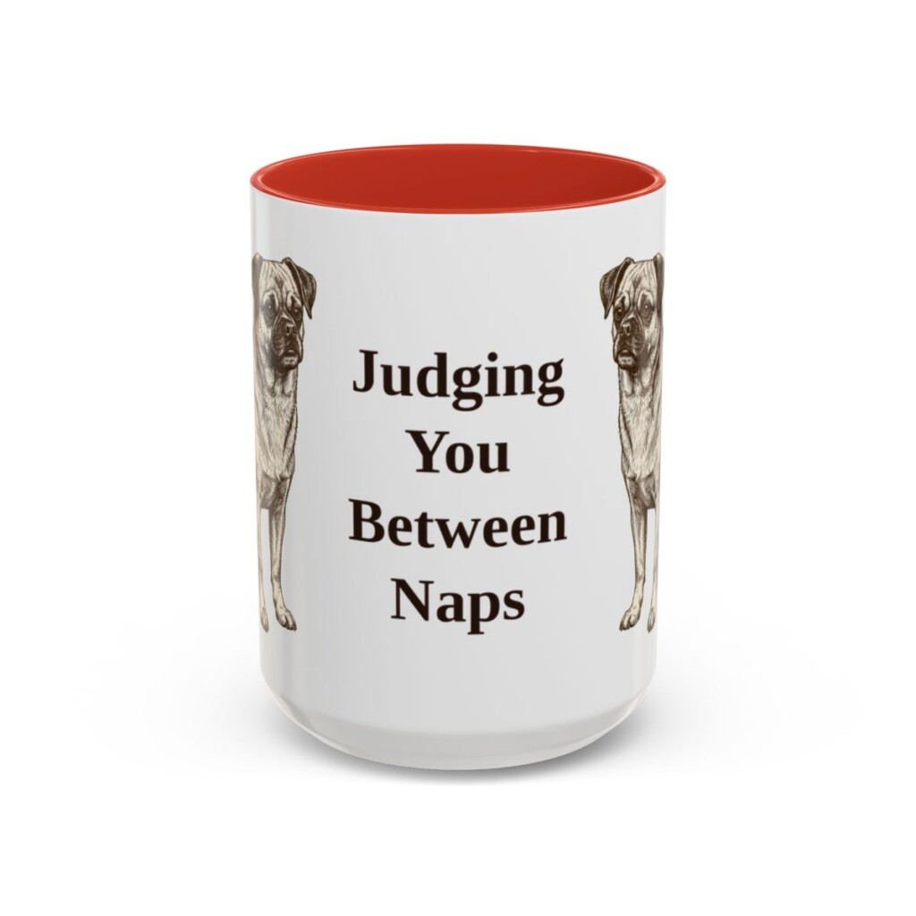 15oz Funny Chug Mug, Red, front view