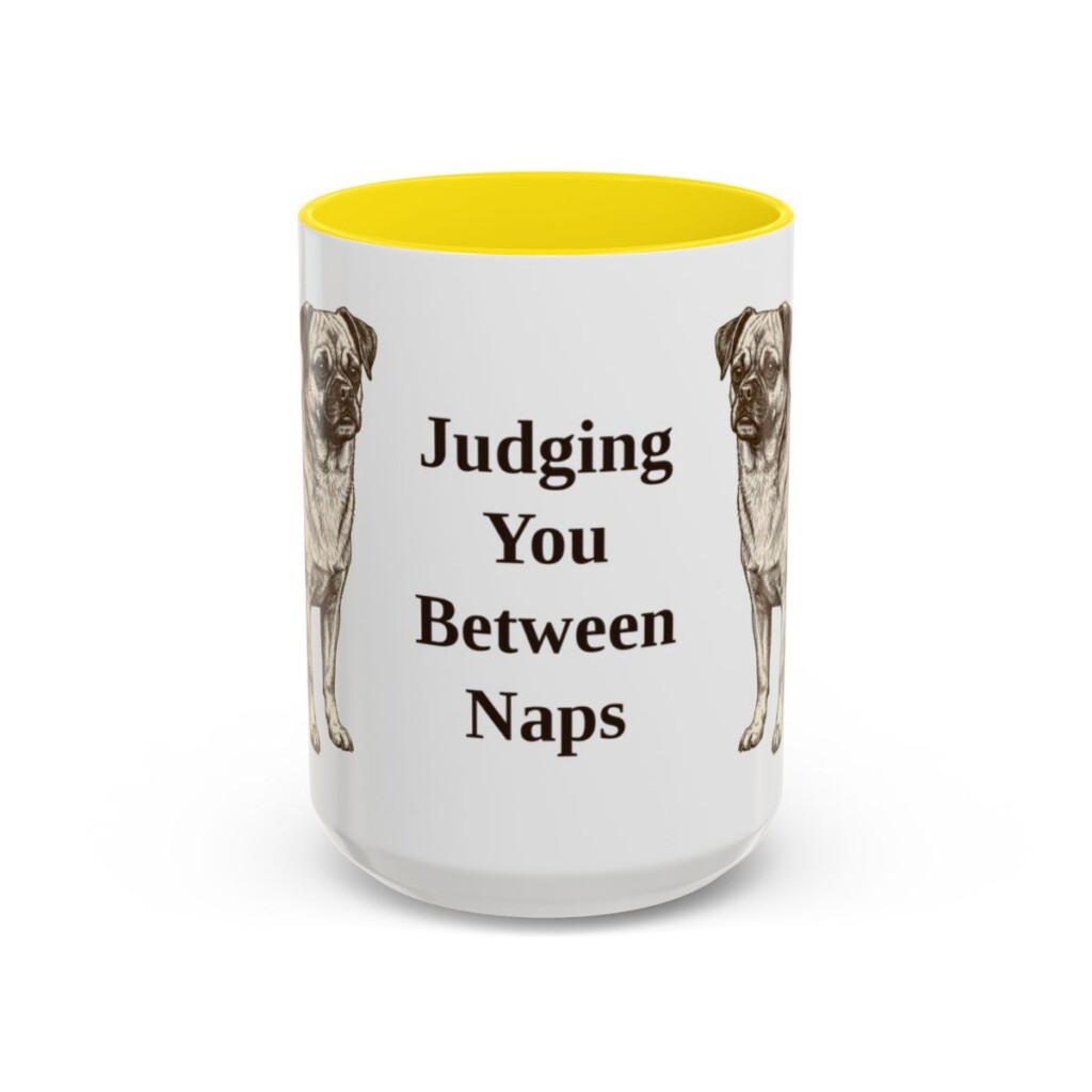 15oz Funny Chug Mug, Yellow, front view