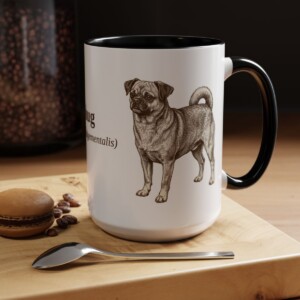 15oz Chug Latin Mug, Black, lifestyle photo