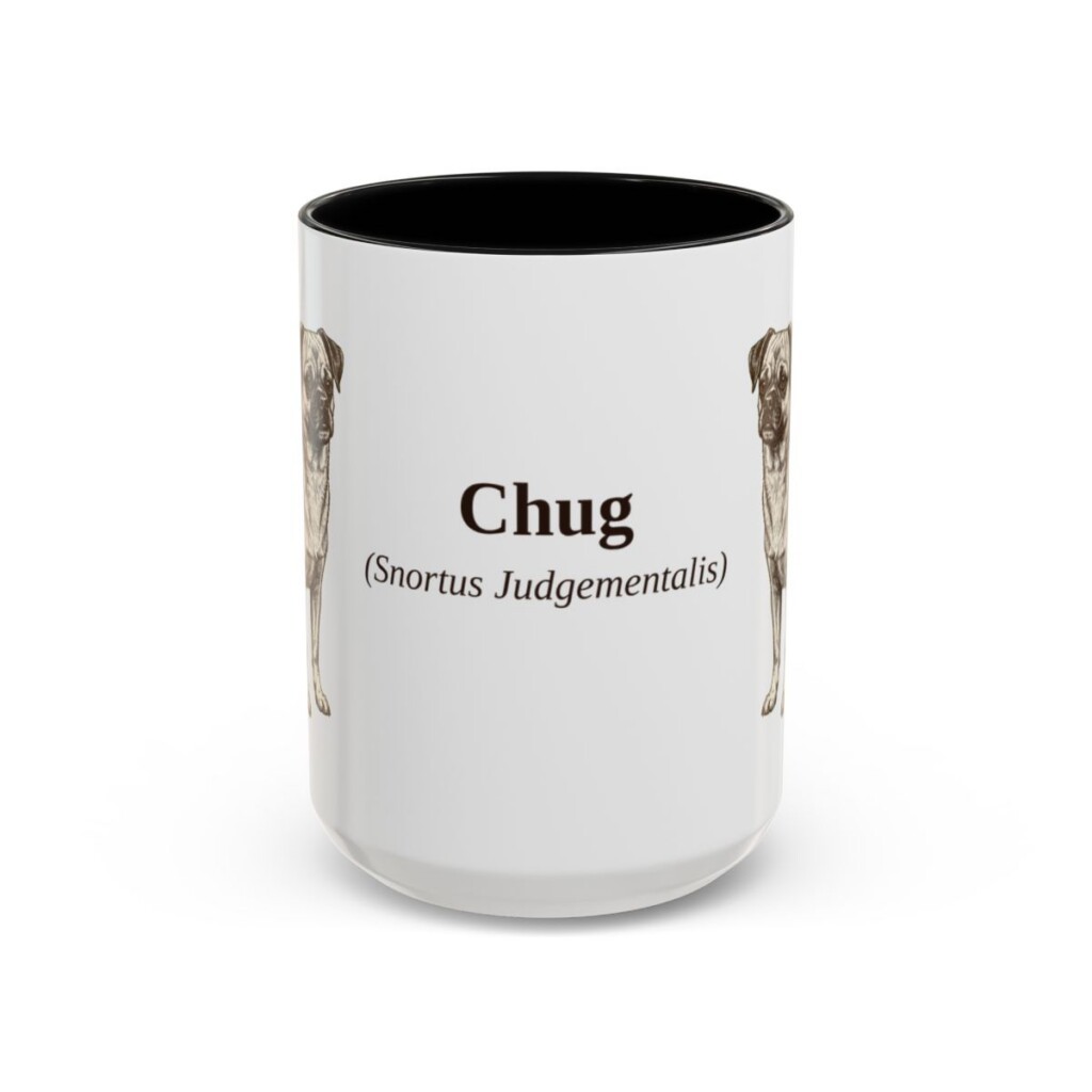 15oz Chug Latin Mug, Black, front view