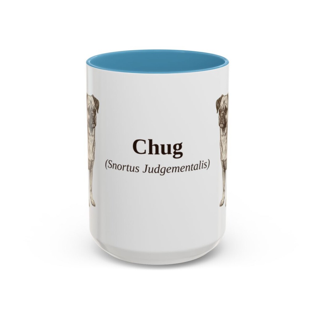 15oz Chug Latin Mug, Light Blue, front view