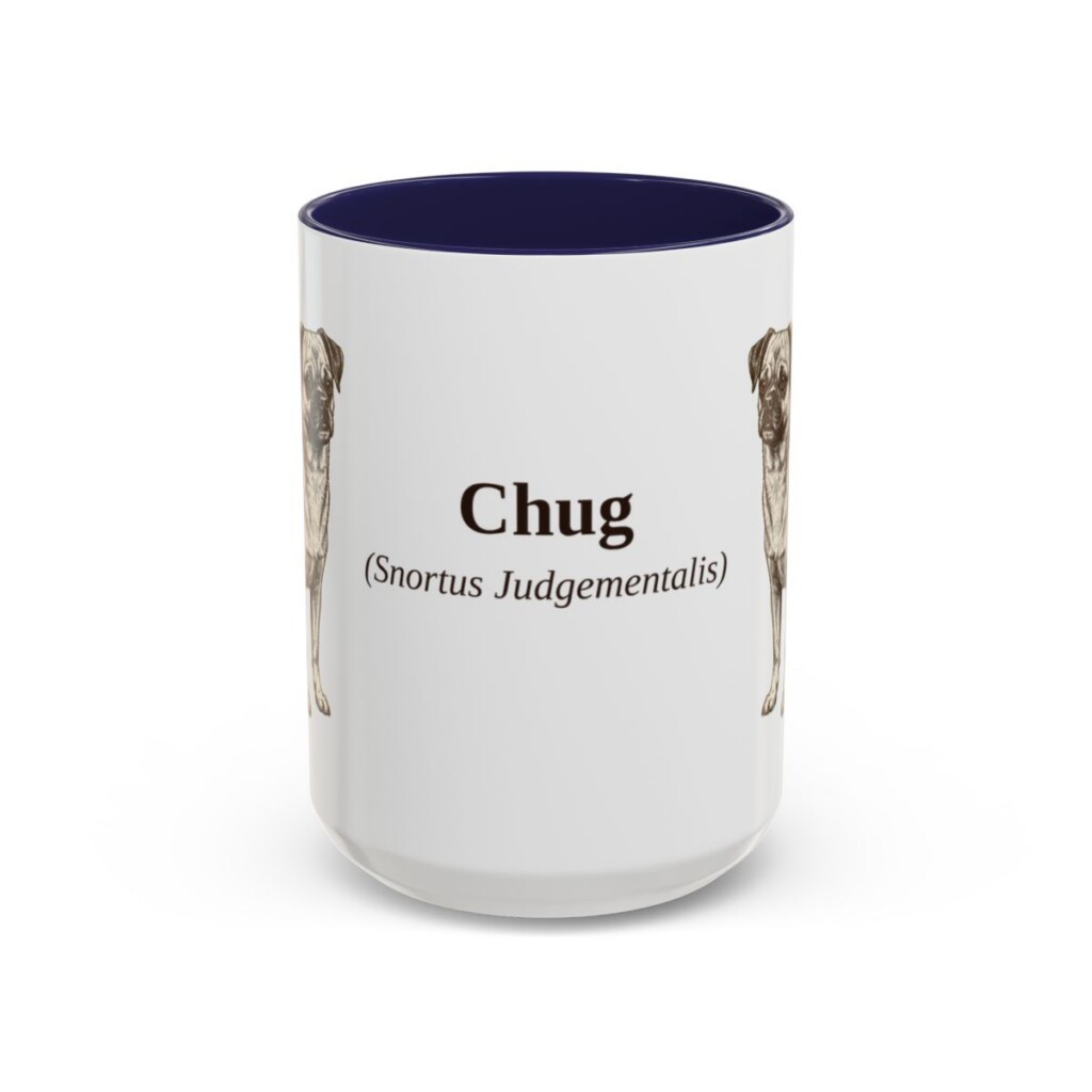 15oz Chug Latin Mug, Navy, front view