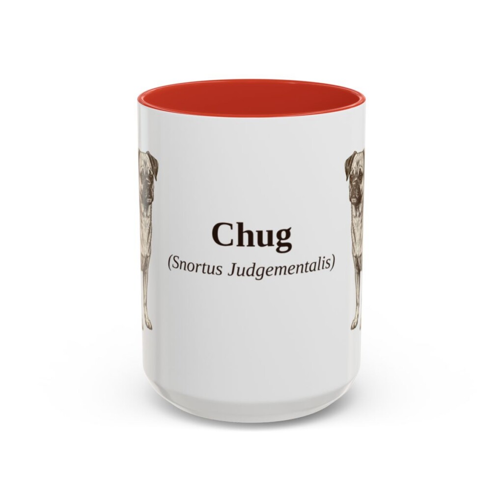 15oz Chug Latin Mug, Red, front view
