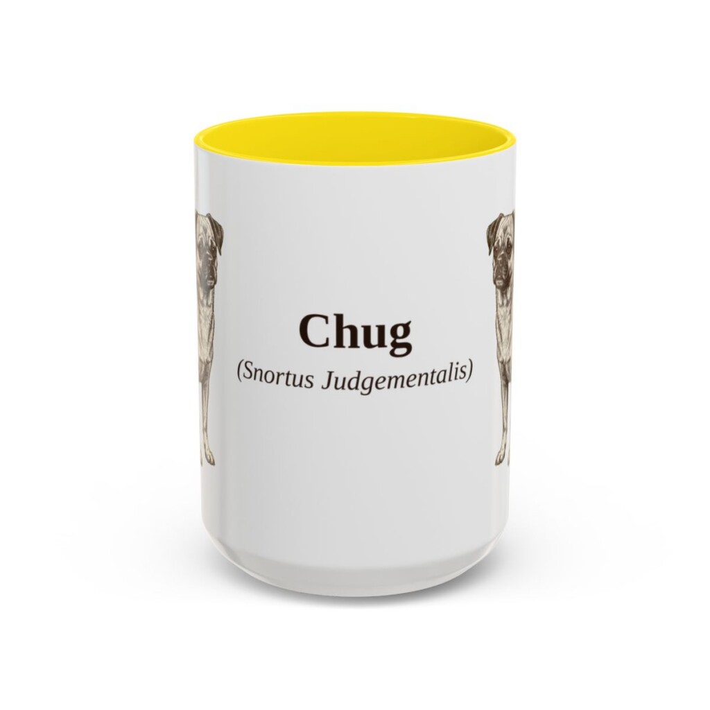 15oz Chug Latin Mug, Yellow, front view