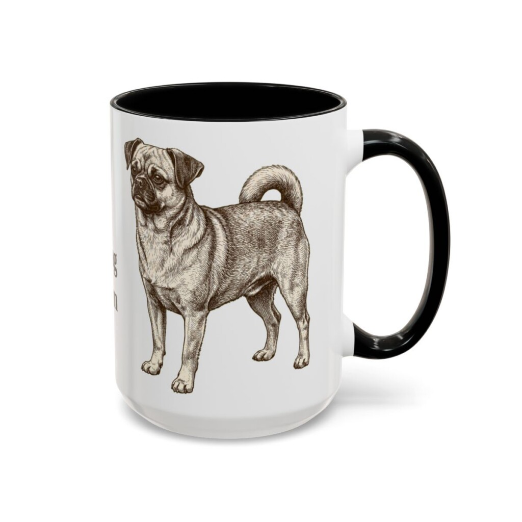 15oz Chug Dog Mom Mug, Black, right side view