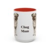 15oz Chug Dog Mom Mug, Red, front view