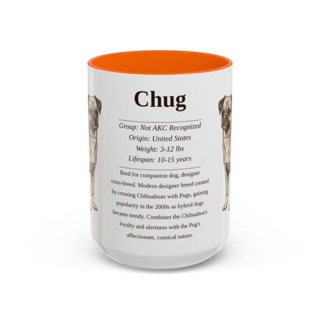 15oz Chug Mug, Orange, front view