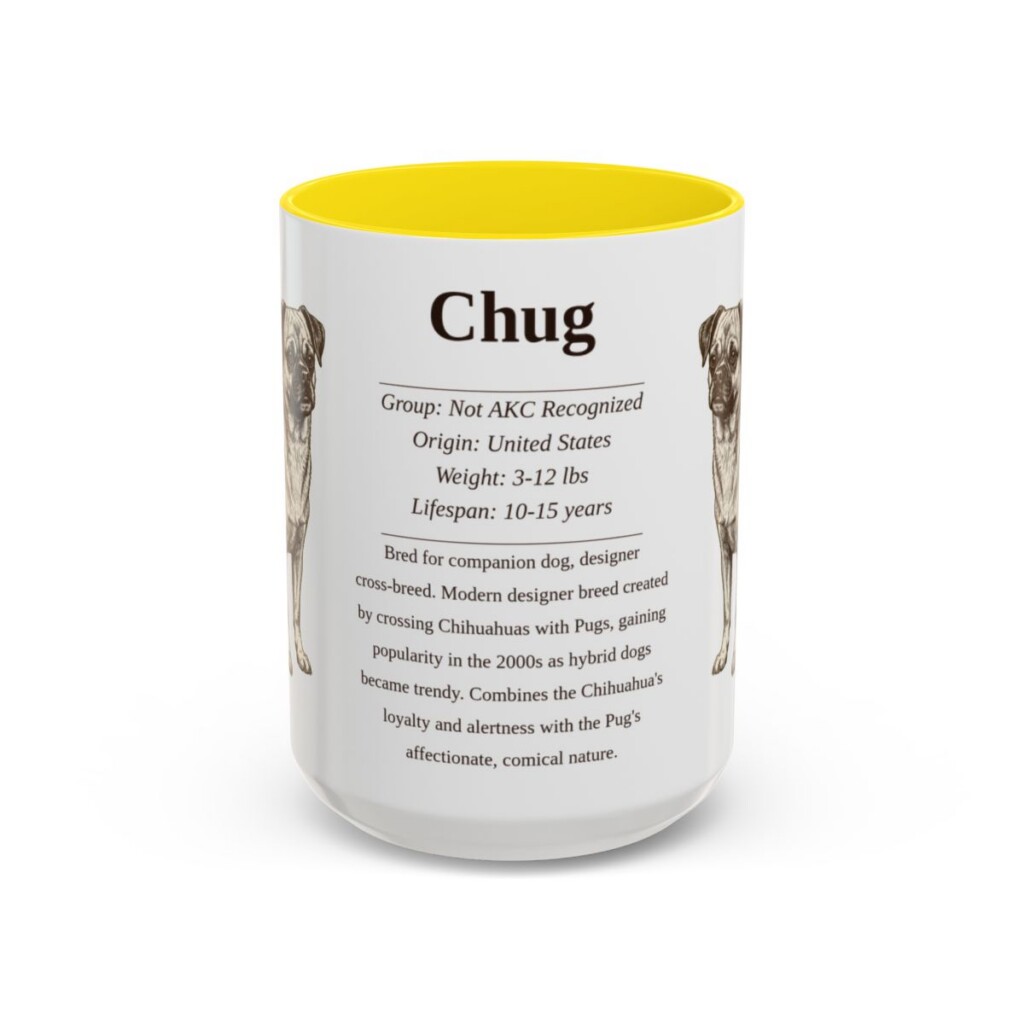 15oz Chug Mug, Yellow, front view