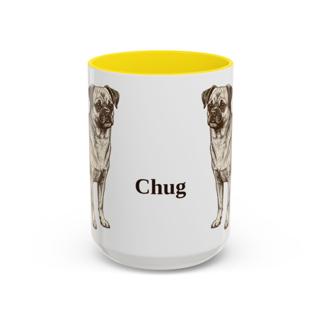 15oz Chug Mug, Yellow, front view