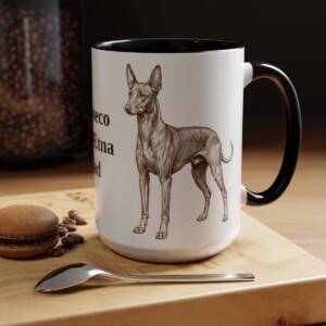 15oz Cirneco dell'Etna Dog Dad Mug, Black, lifestyle photo