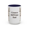 15oz Cirneco dell'Etna Dog Dad Mug, Navy, front view
