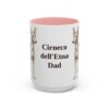 15oz Cirneco dell'Etna Dog Dad Mug, Pink, front view