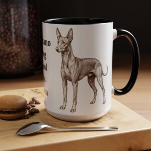 15oz Funny Cirneco dell'Etna Mug, Black, lifestyle photo