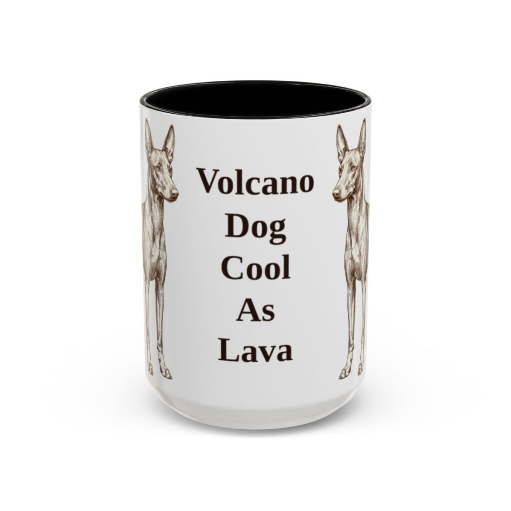 15oz-cirneco-delletna-mug-humor-black-front 15oz Funny Cirneco dell'Etna Mug, Black, front view