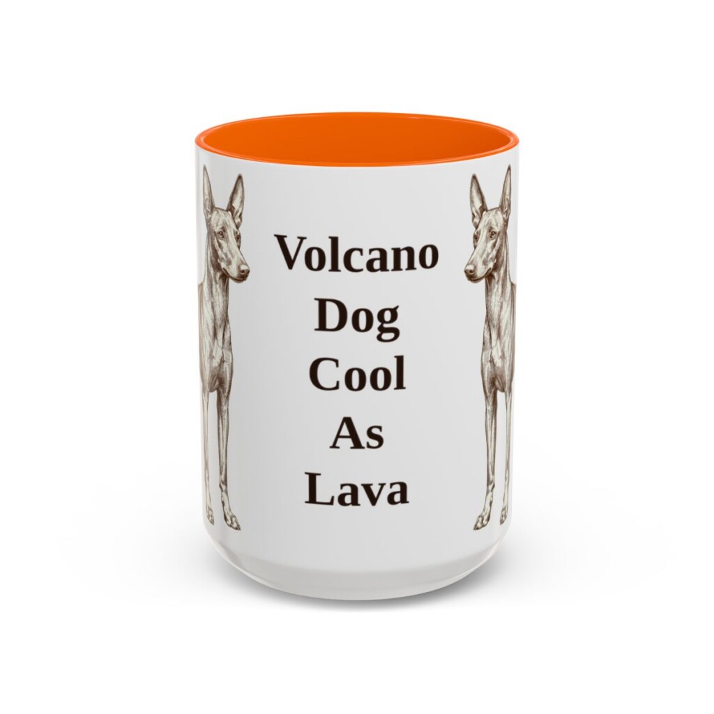 15oz-cirneco-delletna-mug-humor-orange 15oz Funny Cirneco dell'Etna Mug, Orange, front view