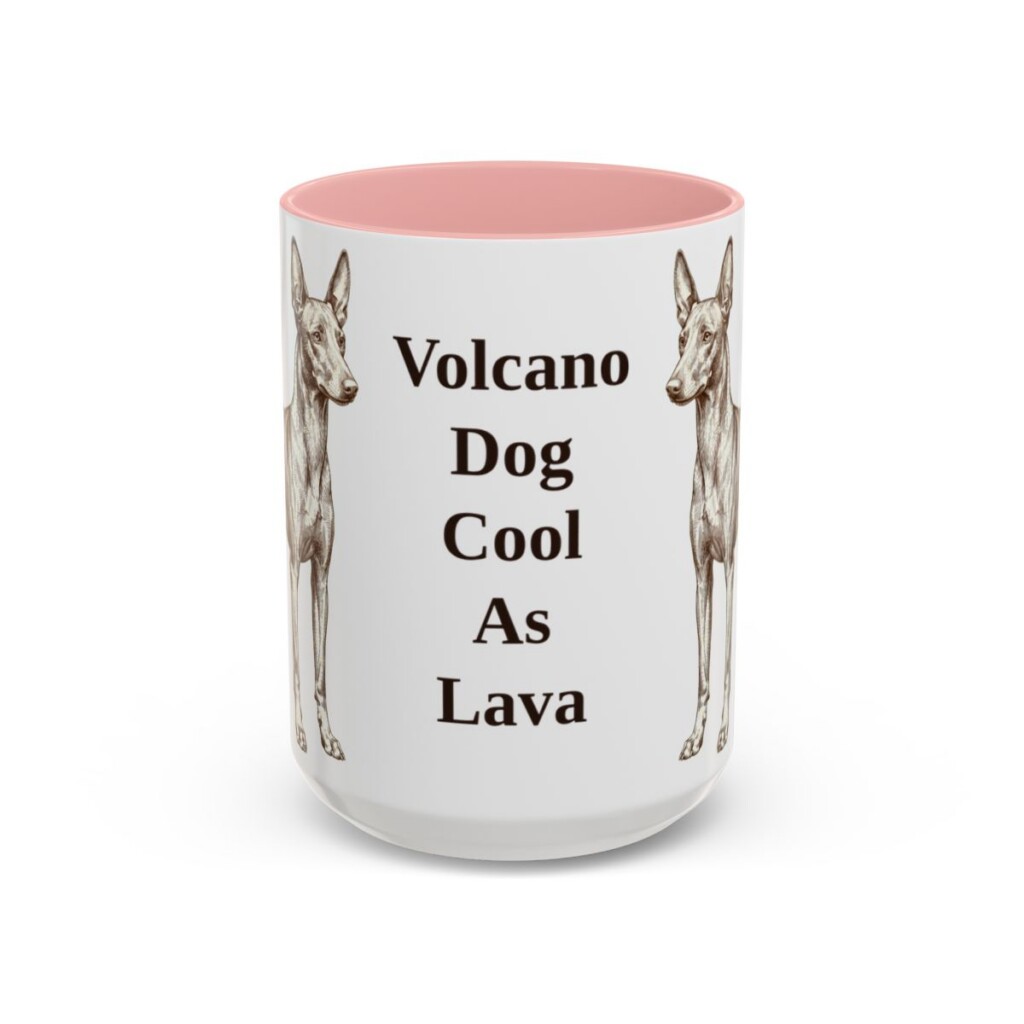 15oz-cirneco-delletna-mug-humor-pink 15oz Funny Cirneco dell'Etna Mug, Pink, front view