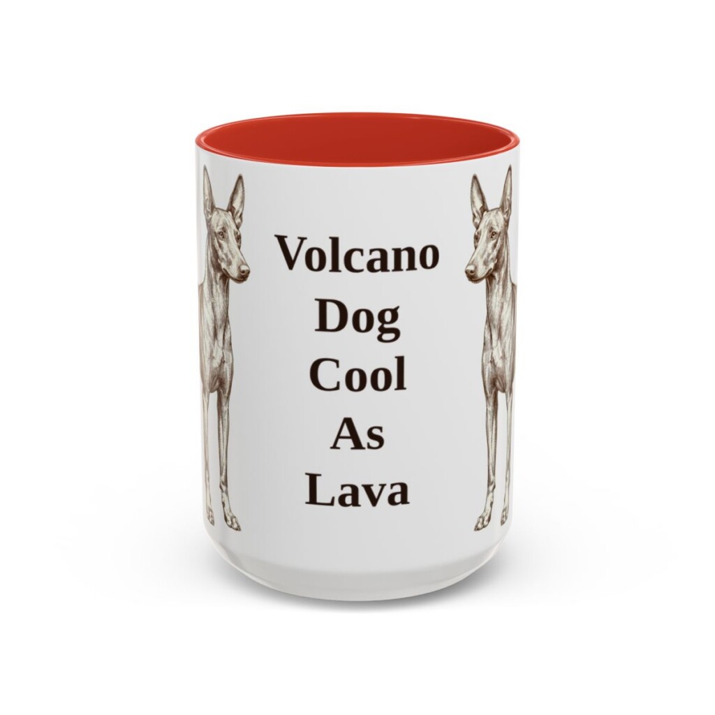 15oz-cirneco-delletna-mug-humor-red 15oz Funny Cirneco dell'Etna Mug, Red, front view