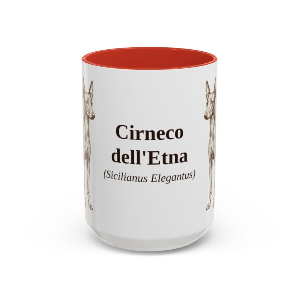 15oz-cirneco-delletna-mug-latin-red 15oz Cirneco dell'Etna Latin Mug, Red, front view