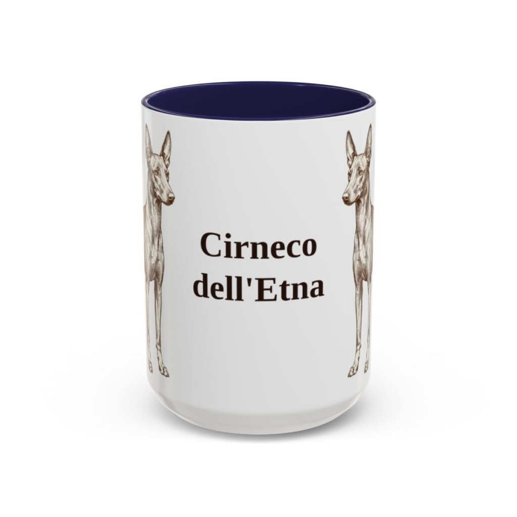 15oz Cirneco dell'Etna Mug, Navy, front view