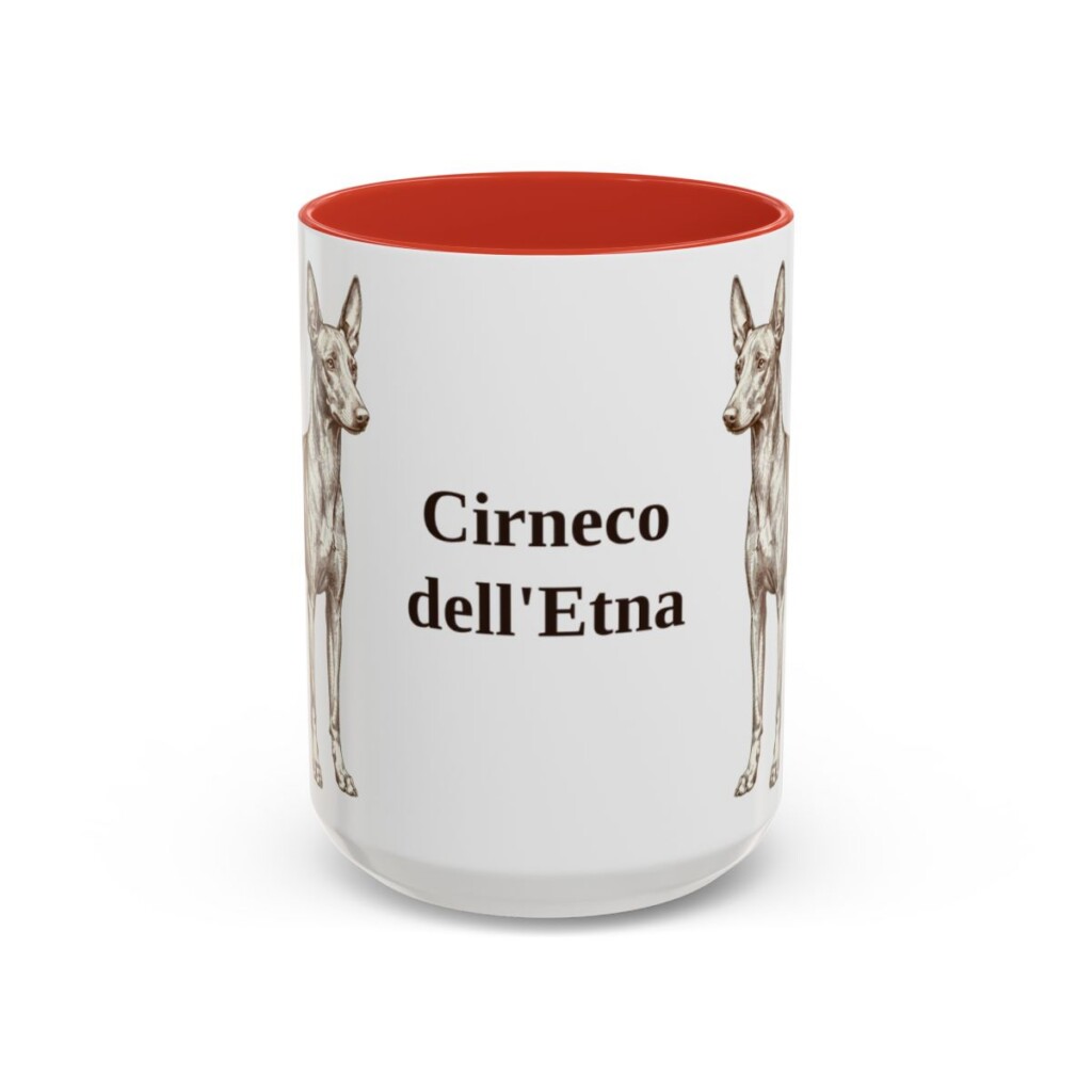 15oz Cirneco dell'Etna Mug, Red, front view