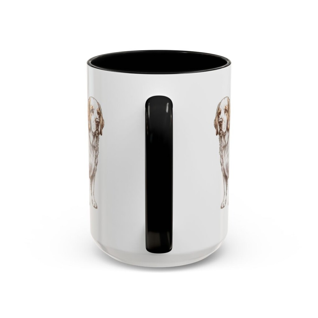 15oz Clumber Spaniel Mug, Black, back view
