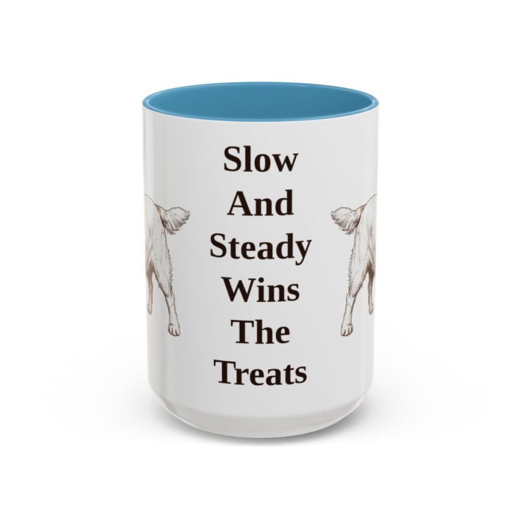 15oz Funny Clumber Spaniel Mug, Light Blue, front view
