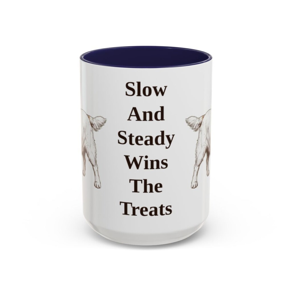 15oz Funny Clumber Spaniel Mug, Navy, front view
