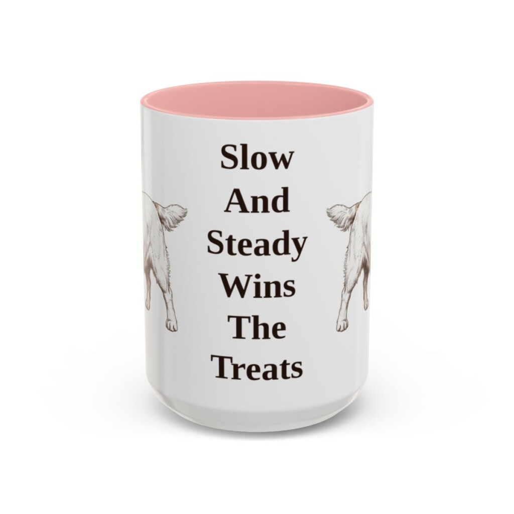 15oz Funny Clumber Spaniel Mug, Pink, front view