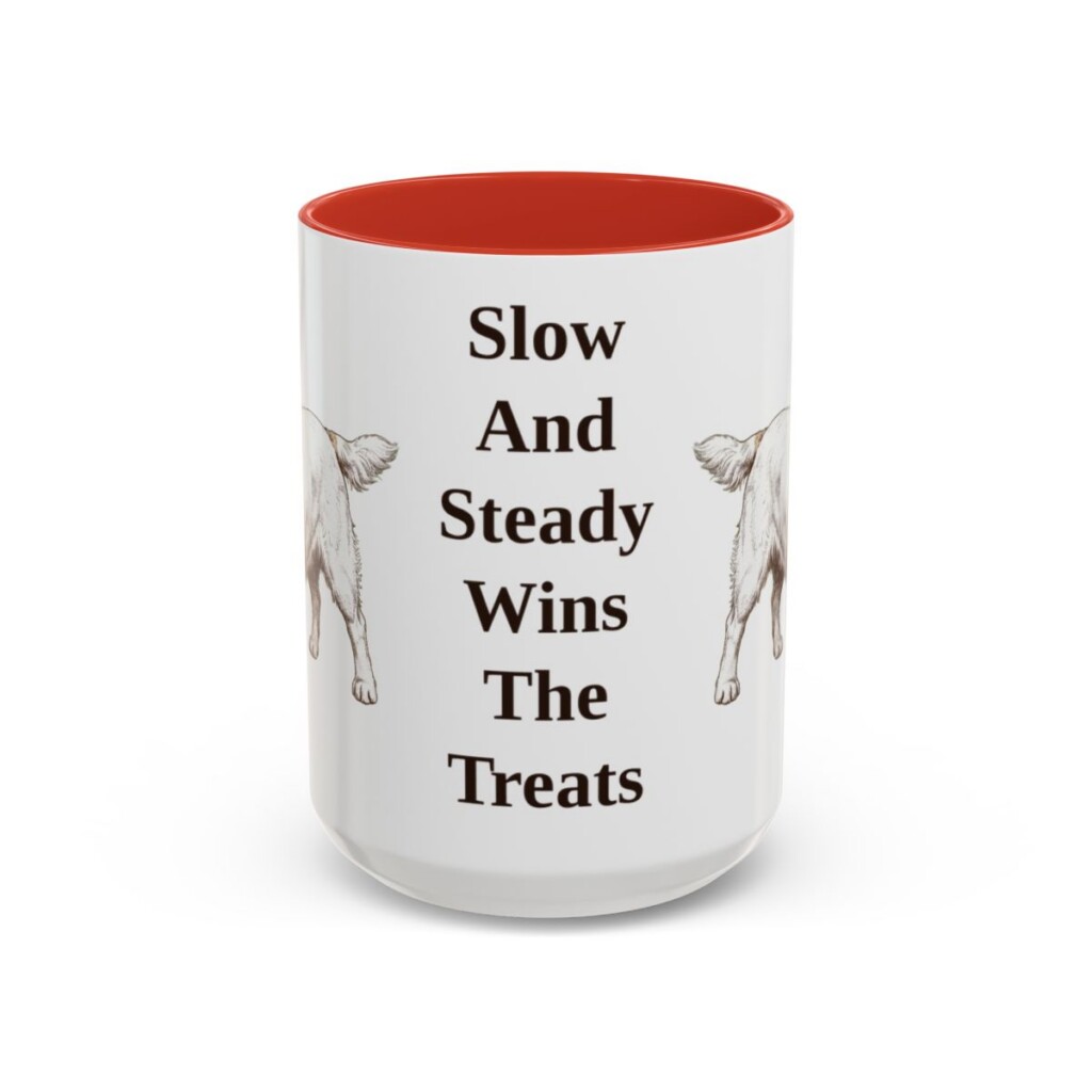 15oz Funny Clumber Spaniel Mug, Red, front view