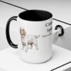 15oz Clumber Spaniel Latin Mug, Black, lifestyle photo