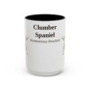 15oz Clumber Spaniel Latin Mug, Black, front view