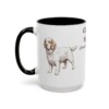 15oz Clumber Spaniel Latin Mug, Black, left side view