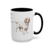 15oz Clumber Spaniel Latin Mug, Black, right side view