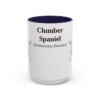 15oz Clumber Spaniel Latin Mug, Navy, front view