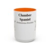 15oz Clumber Spaniel Latin Mug, Orange, front view