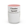 15oz Clumber Spaniel Latin Mug, Pink, front view